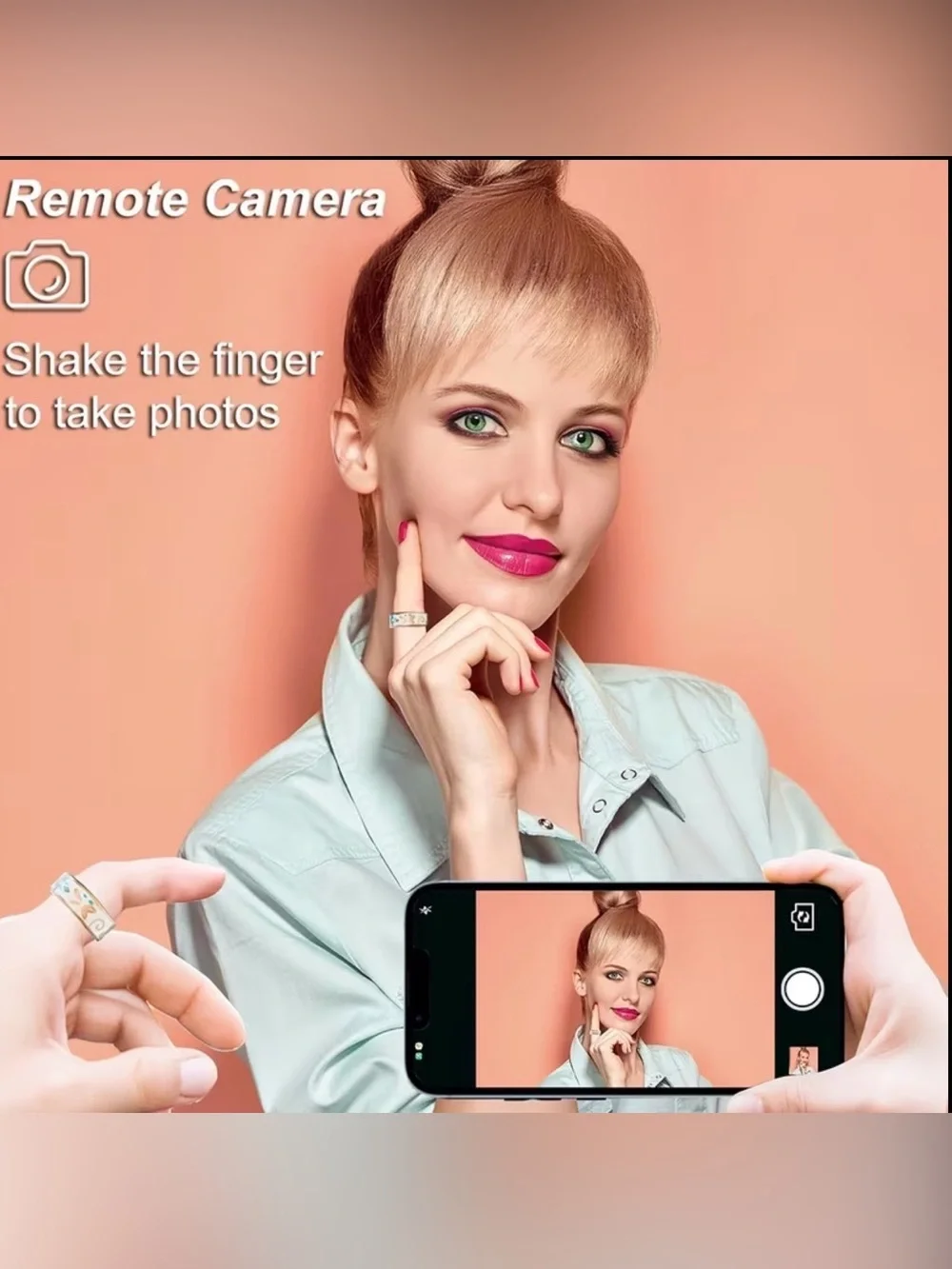 Smart Ring Water Proof Woman’s Fitness Medical Health Remote Camera Wearable